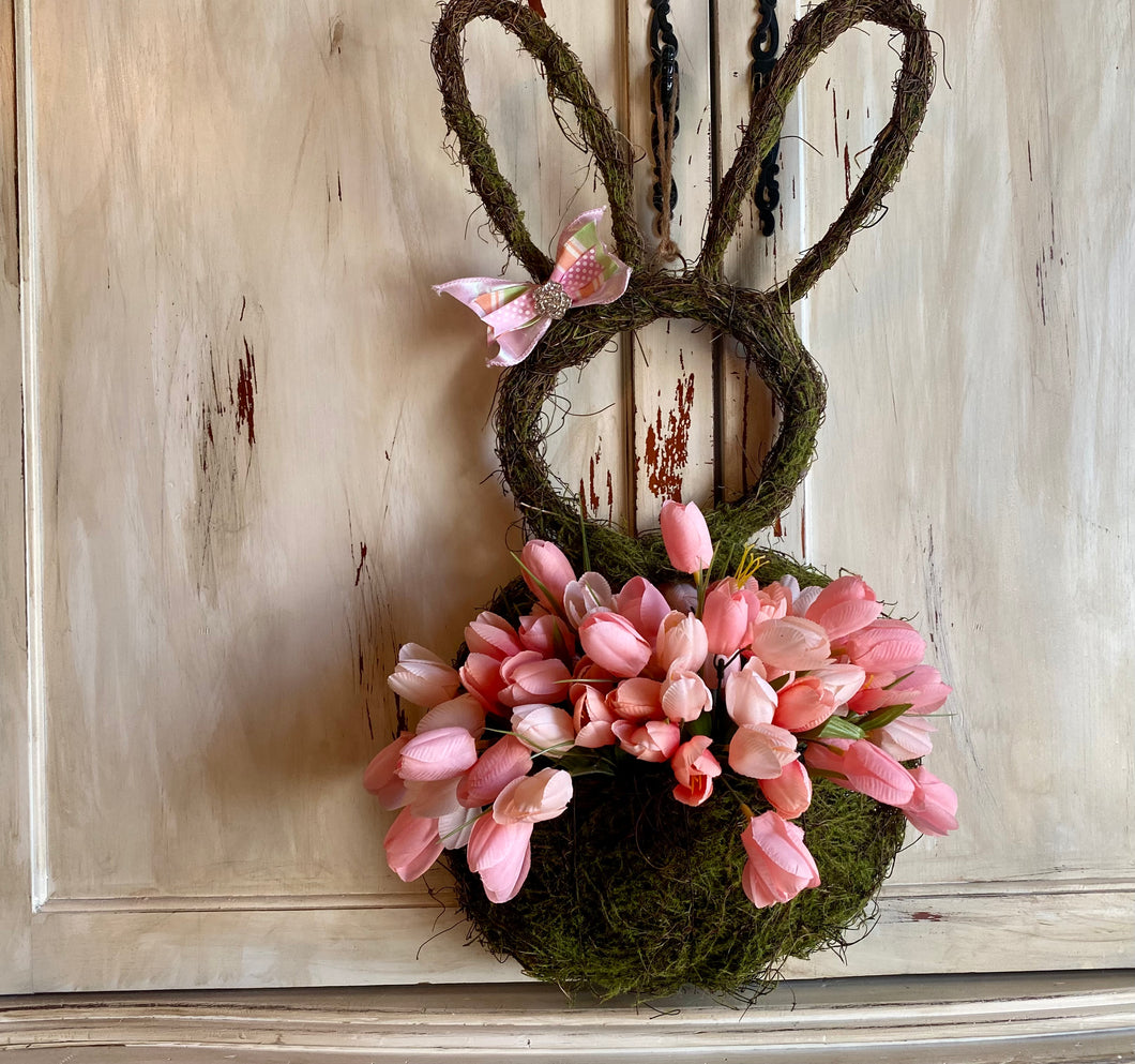 Grapevine and Moss Bunny Wreath