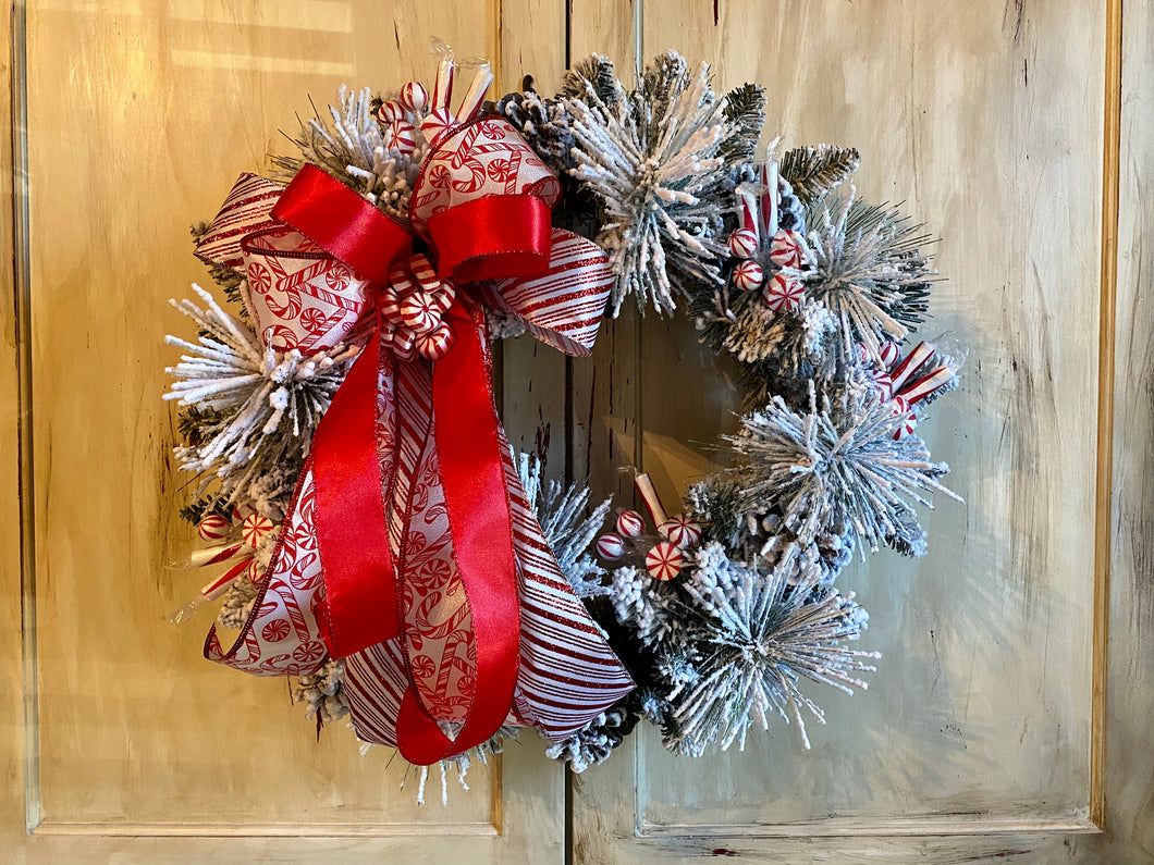 Candy Cane Christmas Wreath